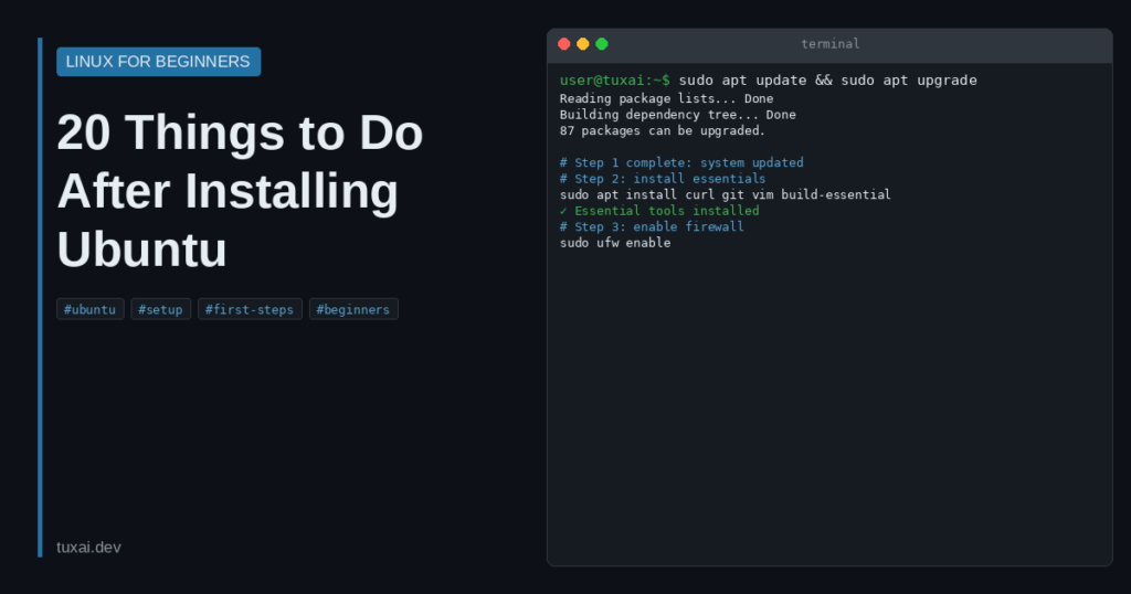 20 things to do after installing Ubuntu 26.04 LTS