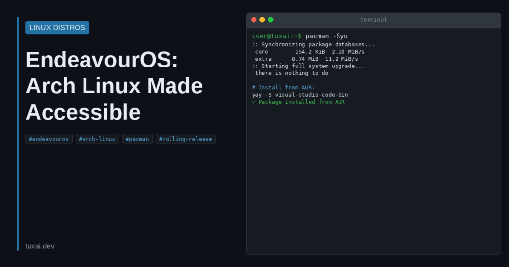 EndeavourOS Arch Linux installation