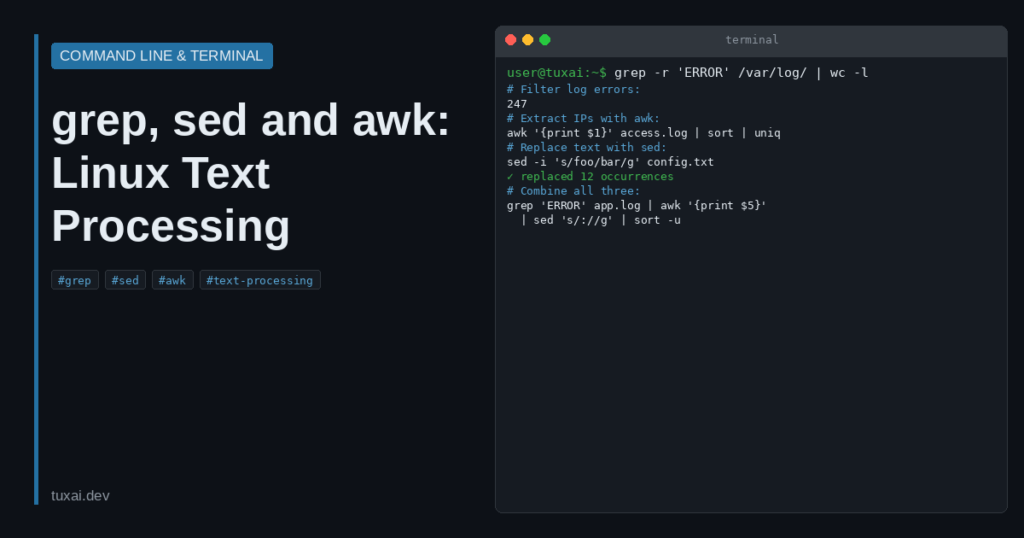 grep, sed and awk: Linux Text Processing Complete Guide
