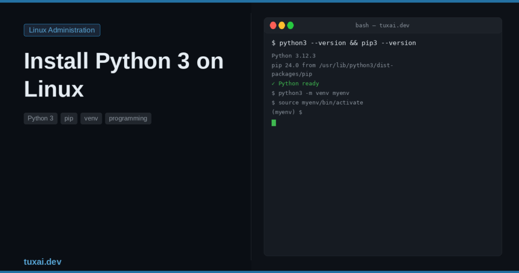 How to Install Python 3 on Linux: pip, venv, and pyenv