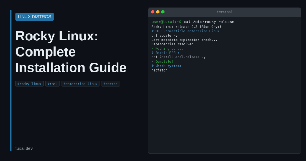 Rocky Linux 10 installation and setup guide