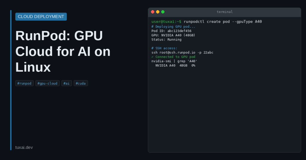 RunPod: GPU Cloud for AI Workloads on Linux