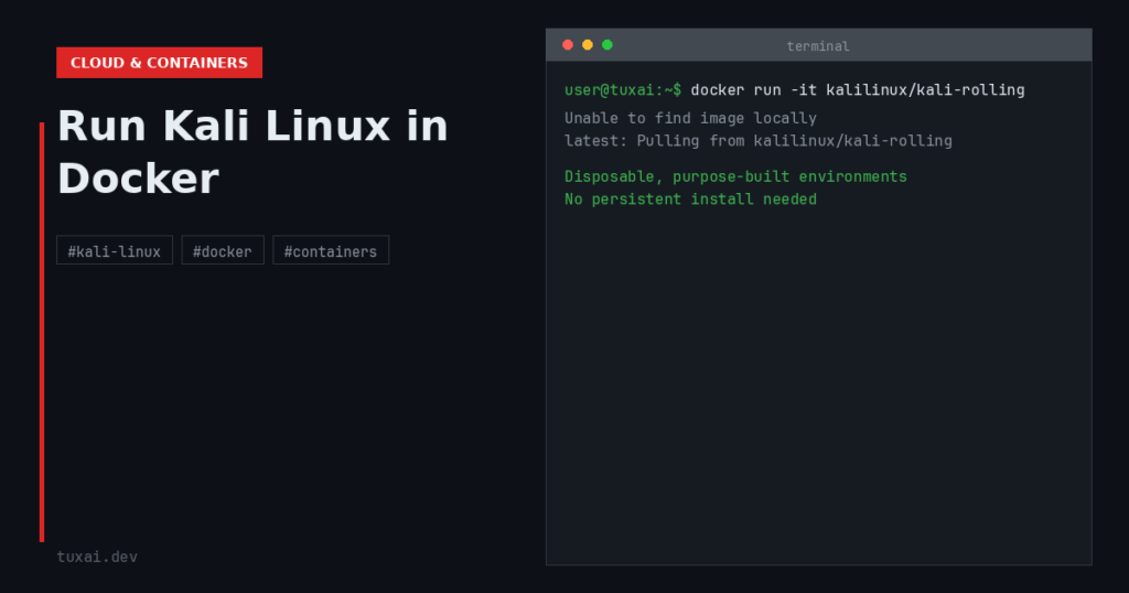Running Kali Linux in Docker