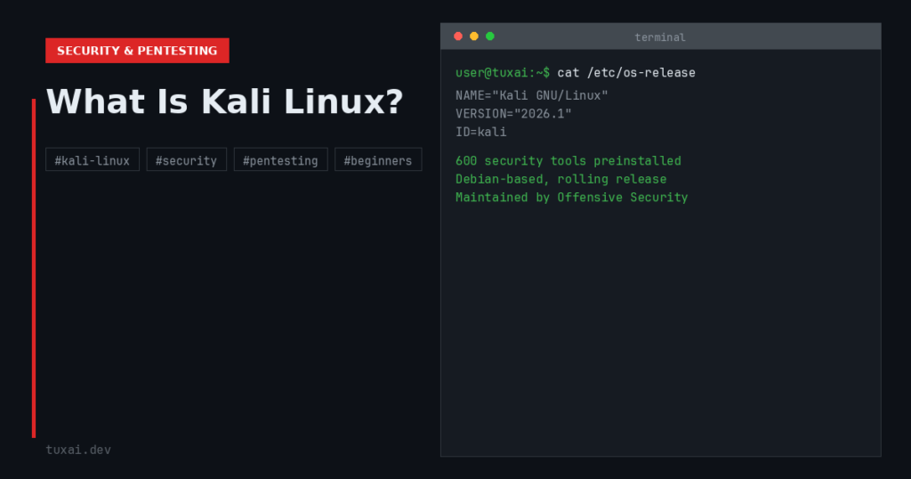What is Kali Linux — terminal showing os-release info