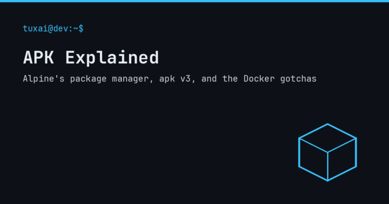 APK package manager: commands, world file, Docker gotchas