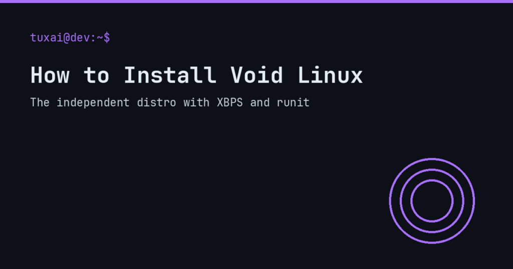 Void Linux installation guide with XBPS and runit
